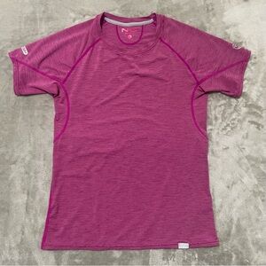 NRS Northwest River Supplies UPF 50+ Short Sleeve Sun Shirt Pink Small Heathered